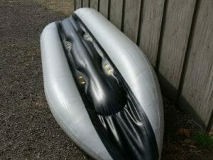 a gray inflatable mk1205b-2 kayak